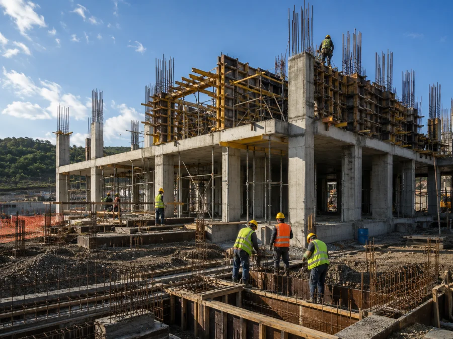 Estructura de obra civil en construcción